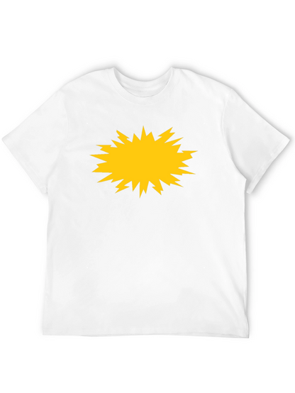 Bold Black Tee with Yellow Burst Graphic