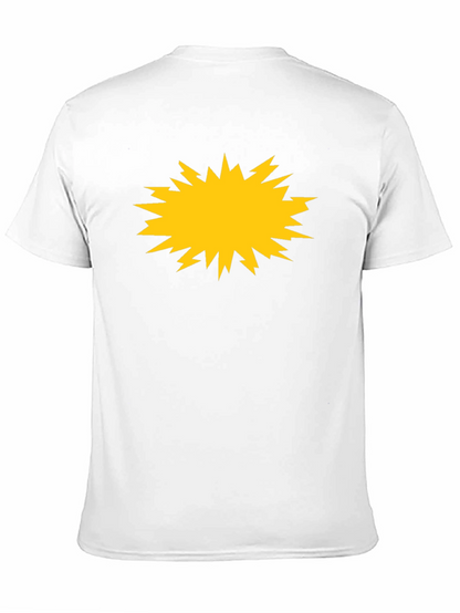 Bold Black Tee with Yellow Burst Graphic