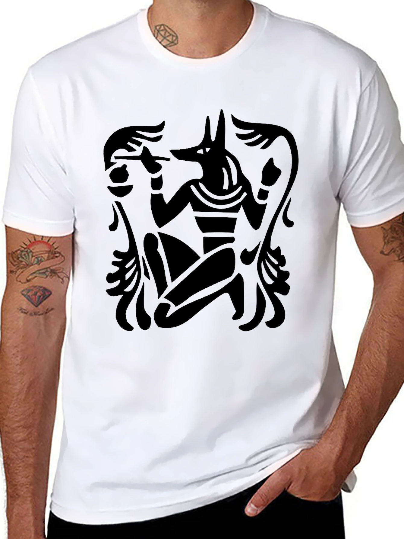 Anubis Graphic Print Black T-Shirt