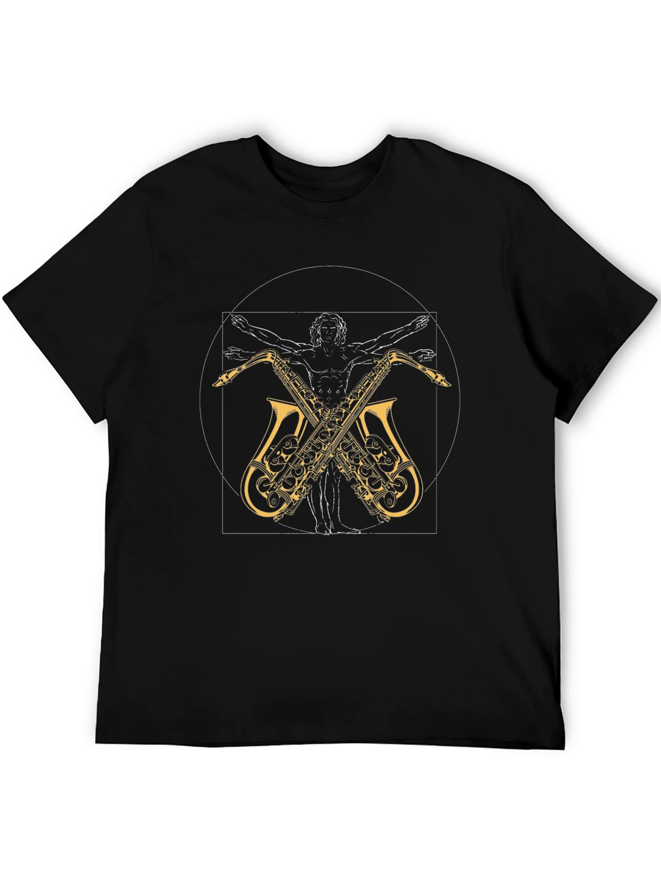 Vitruvian Man Saxophone T-Shirt