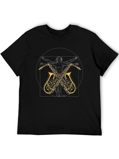Vitruvian Man Saxophone T-Shirt