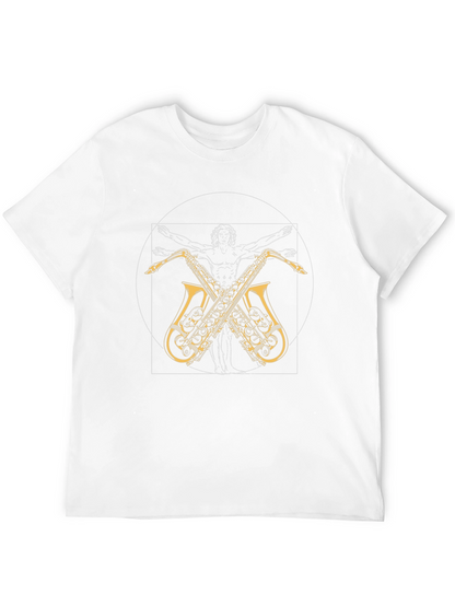 Vitruvian Man Saxophone T-Shirt