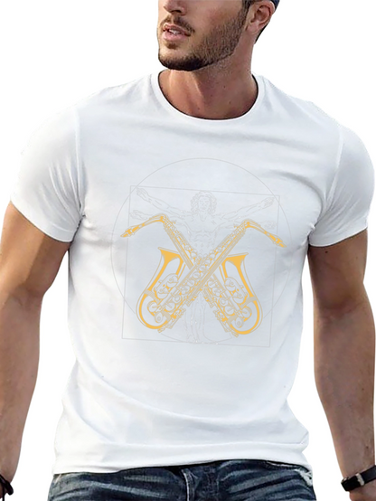 Vitruvian Man Saxophone T-Shirt