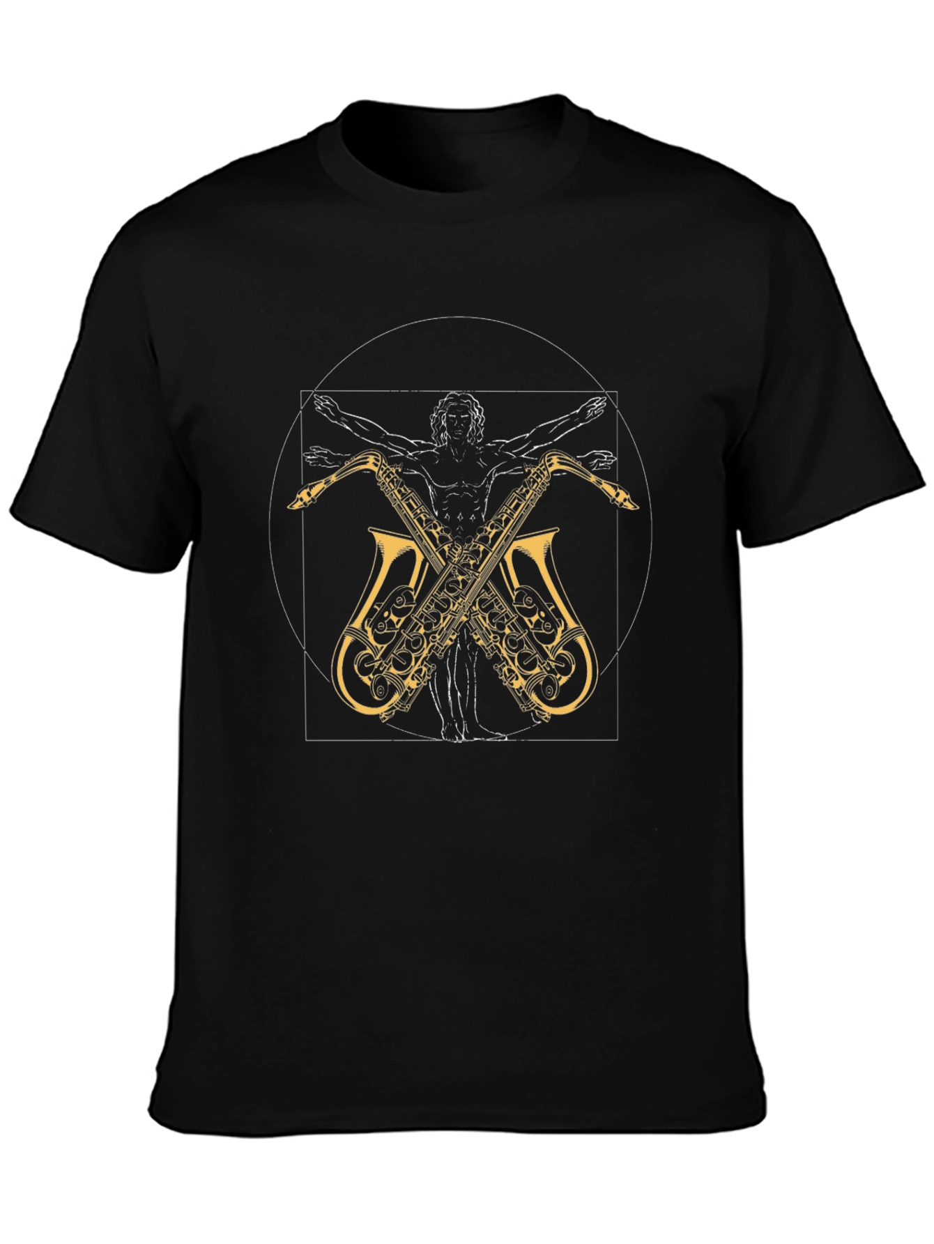 Vitruvian Man Saxophone T-Shirt