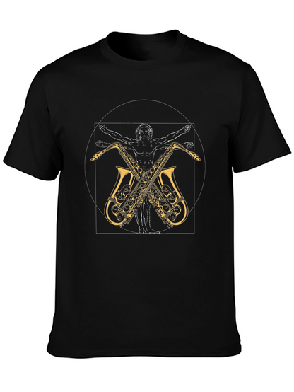 Vitruvian Man Saxophone T-Shirt