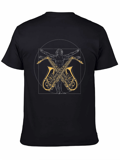 Vitruvian Man Saxophone T-Shirt