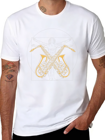 Vitruvian Man Saxophone T-Shirt