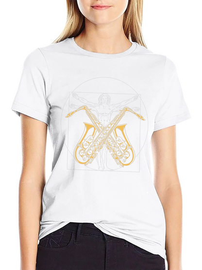 Vitruvian Man Saxophone T-Shirt
