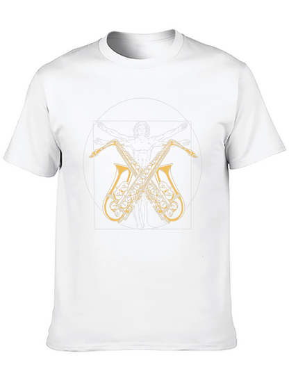 Vitruvian Man Saxophone T-Shirt