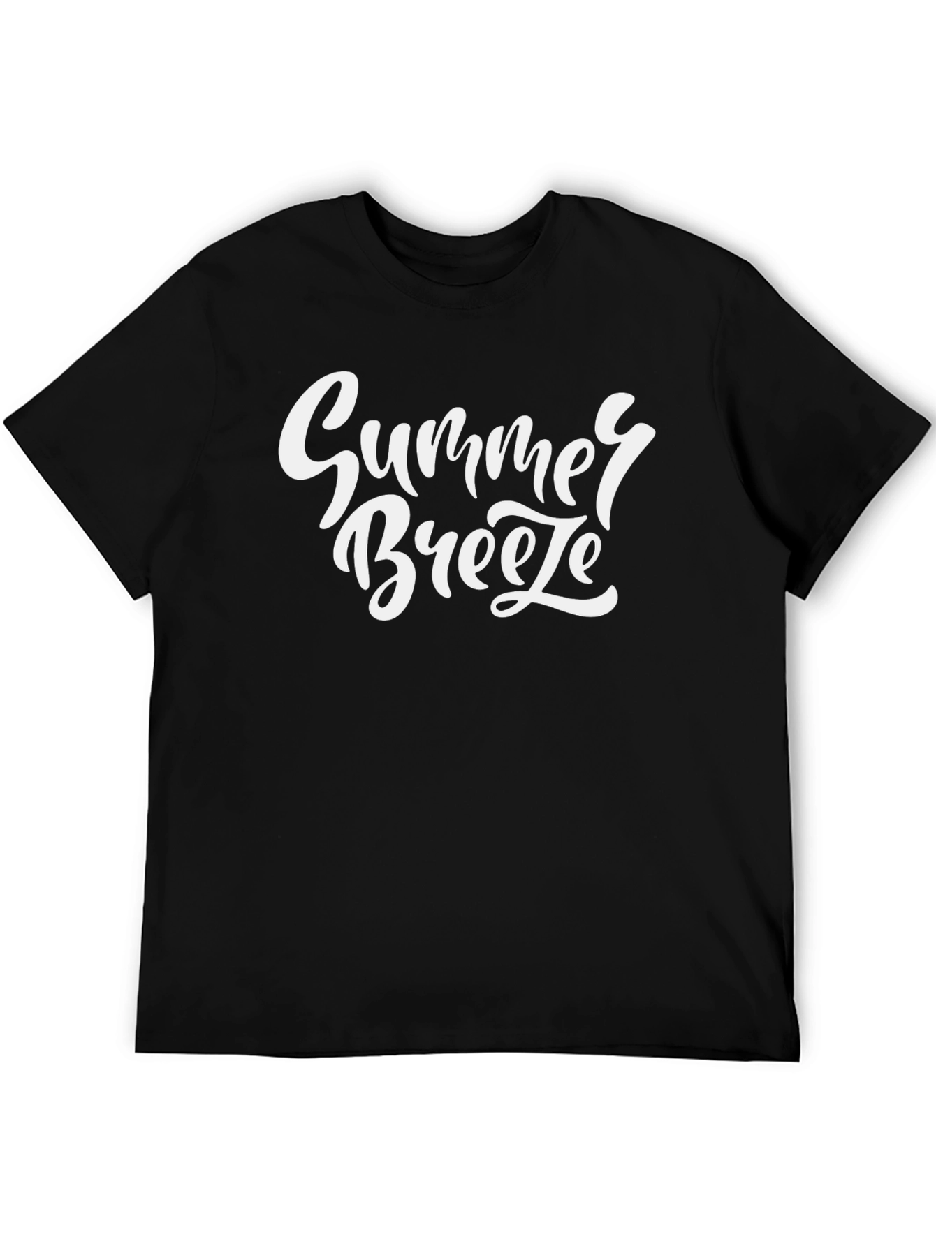 Summer Breeze Graphic Tee - Black Cotton T-Shirt