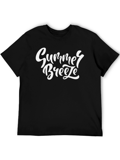 Summer Breeze Graphic Tee - Black Cotton T-Shirt