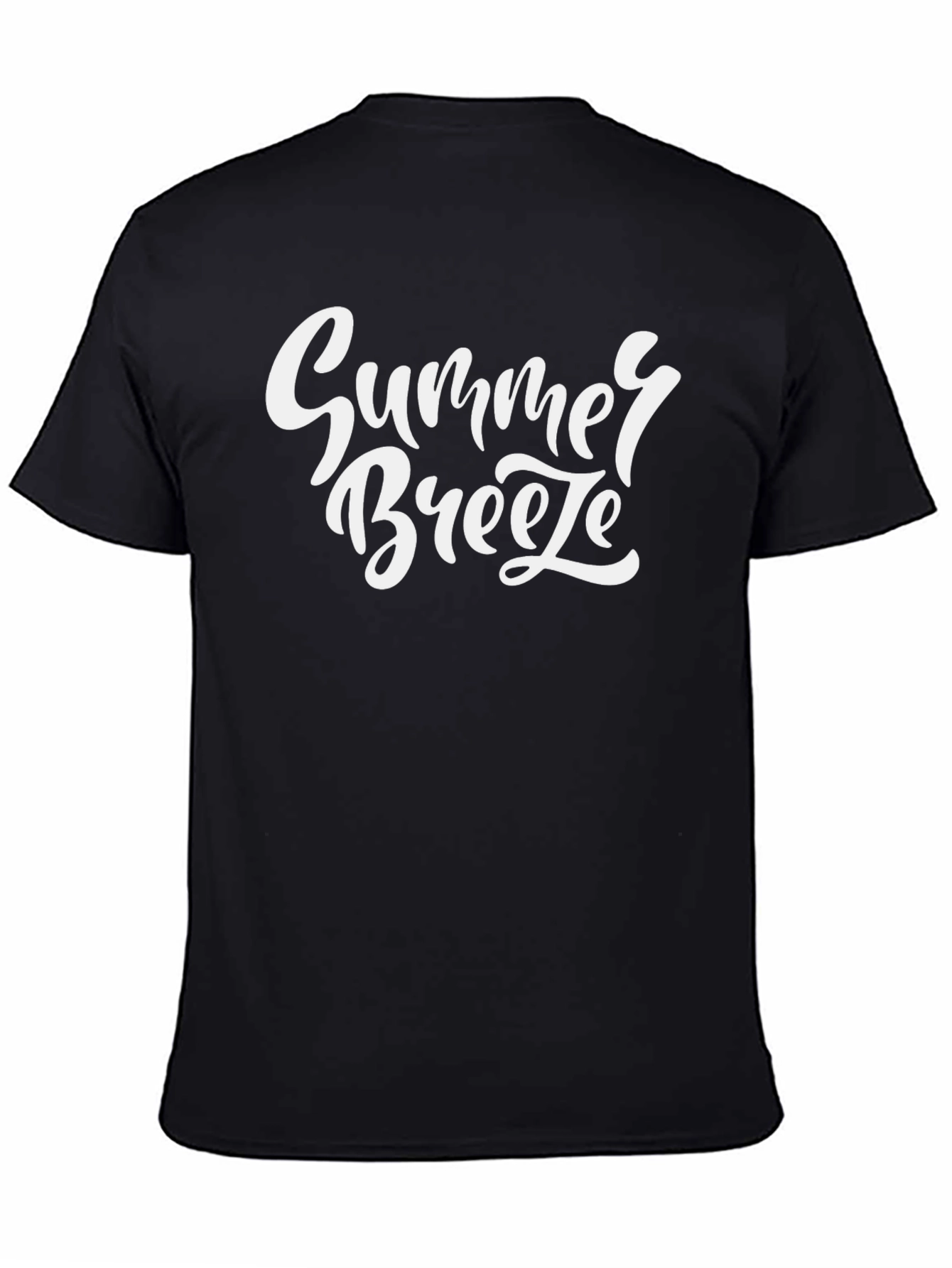 Summer Breeze Graphic Tee - Black Cotton T-Shirt