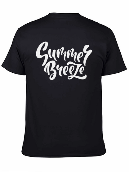 Summer Breeze Graphic Tee - Black Cotton T-Shirt