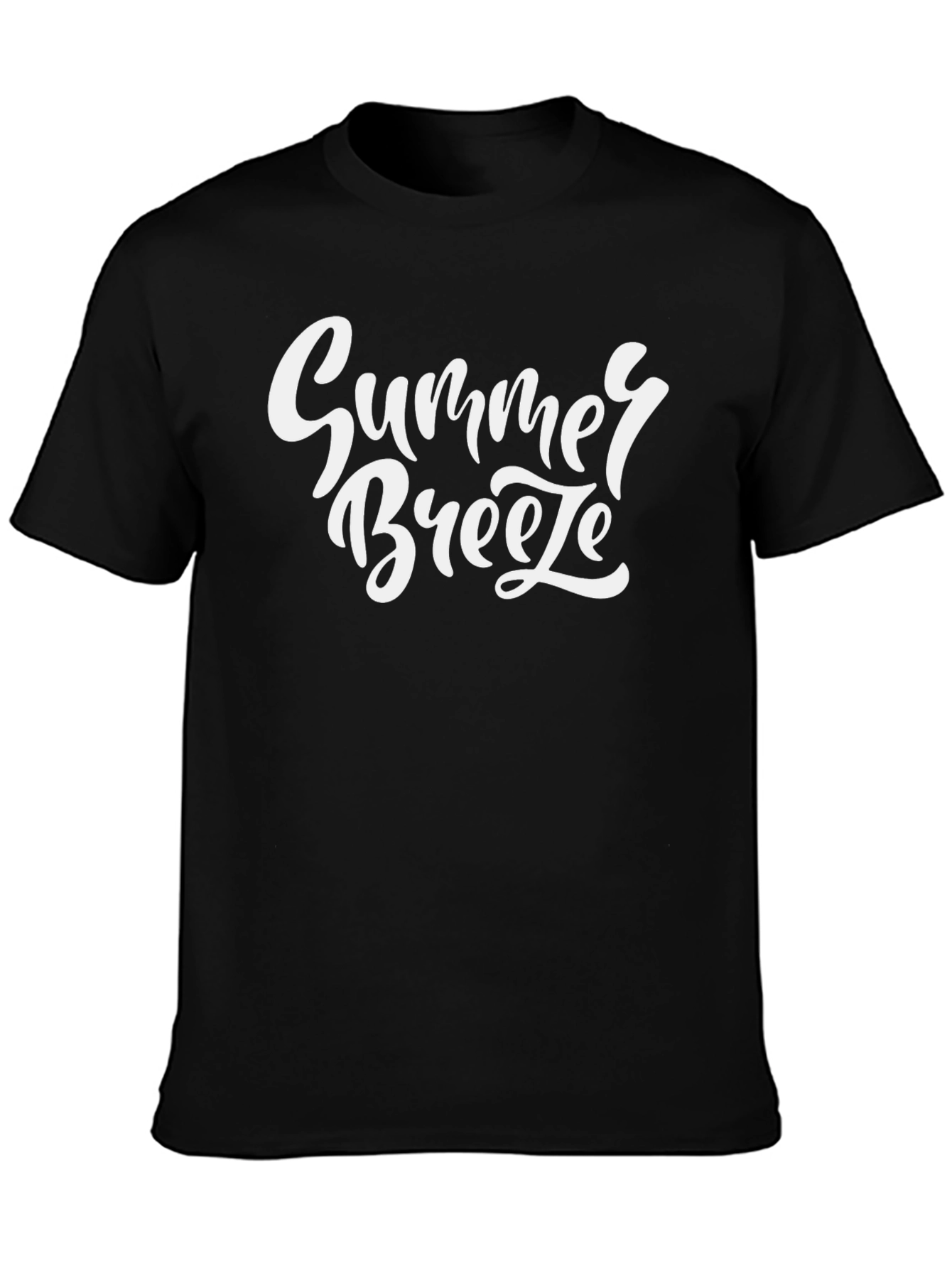 Summer Breeze Graphic Tee - Black Cotton T-Shirt