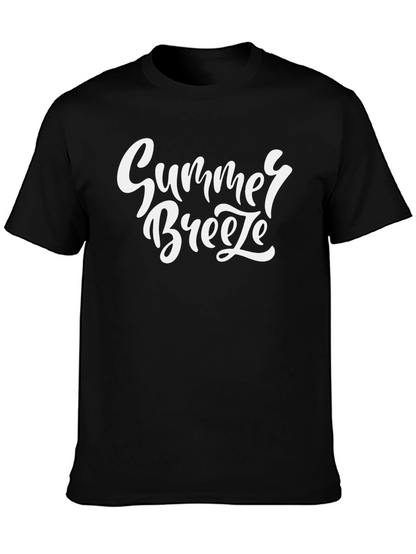 Summer Breeze Graphic Tee - Black Cotton T-Shirt
