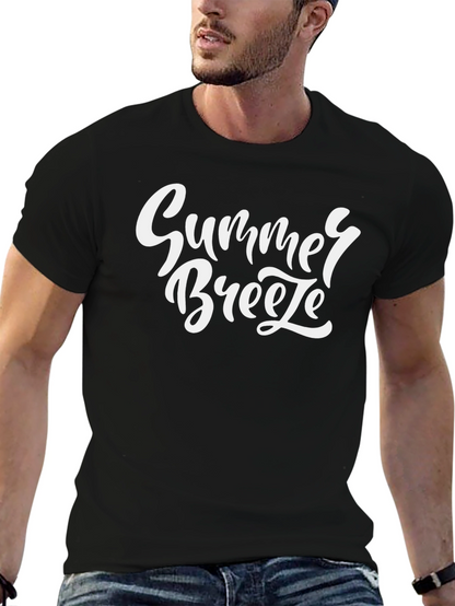 Summer Breeze Graphic Tee - Black Cotton T-Shirt