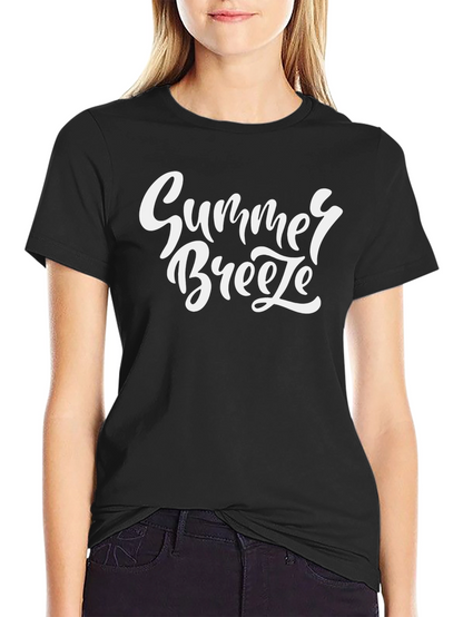 Summer Breeze Graphic Tee - Black Cotton T-Shirt