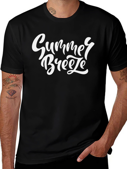 Summer Breeze Graphic Tee - Black Cotton T-Shirt