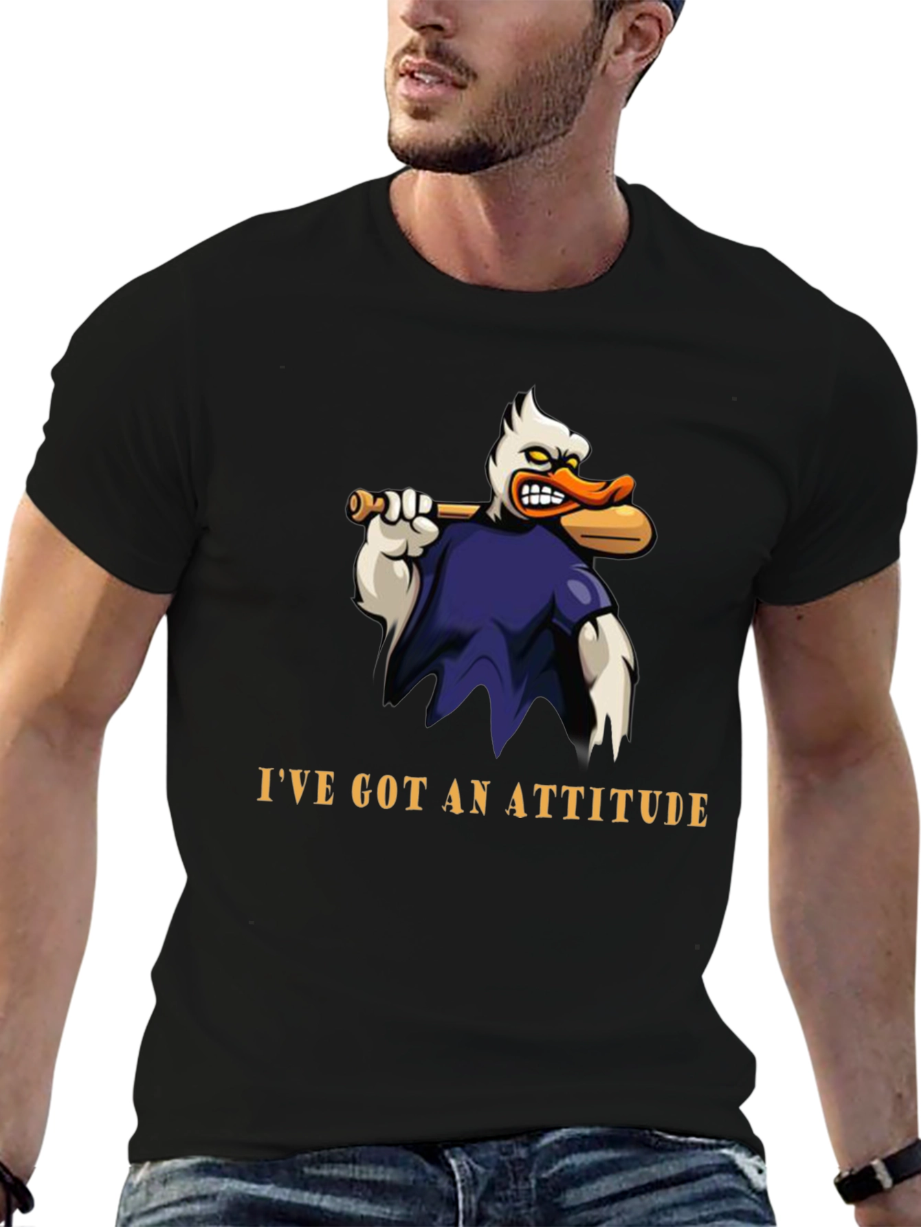 Attitude Duck T-Shirt - Funny Cartoon Graphic Tee