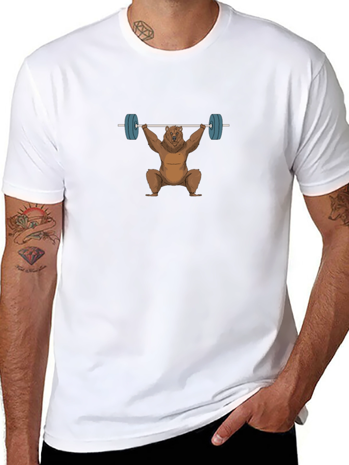 Bear Weightlifting T-Shirt - Black