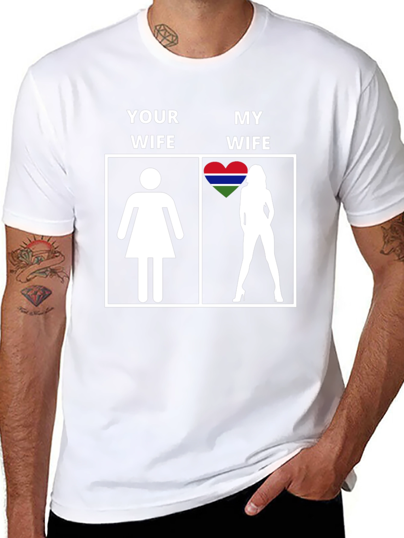 Your Wife vs My Wife Gambia Heart T-Shirt