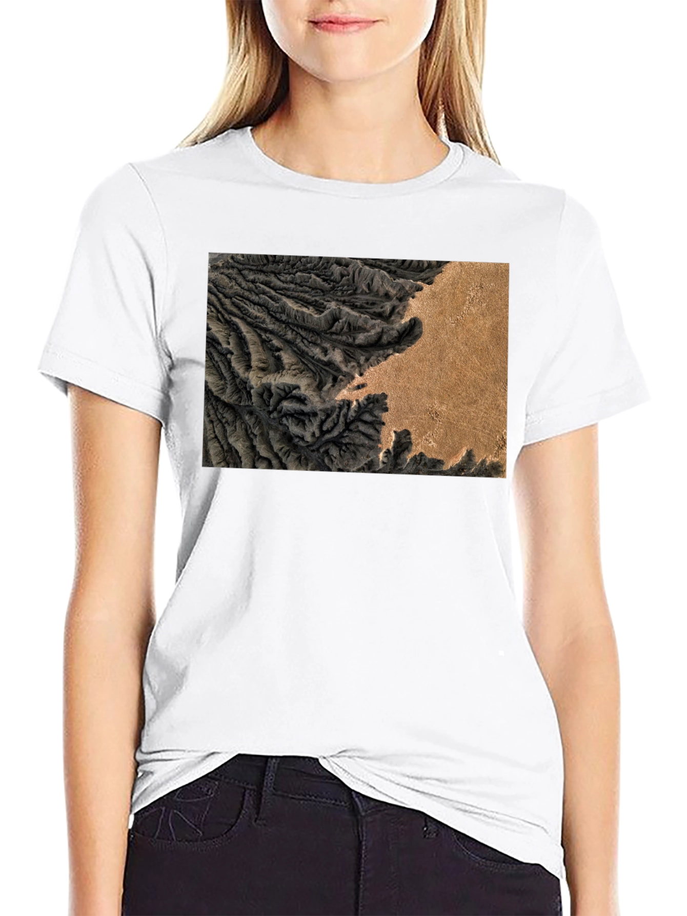 Terrain Map Graphic Black T-Shirt