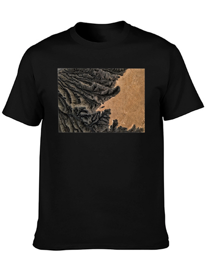 Terrain Map Graphic Black T-Shirt