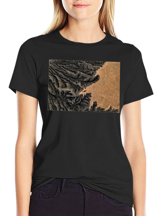 Terrain Map Graphic Black T-Shirt