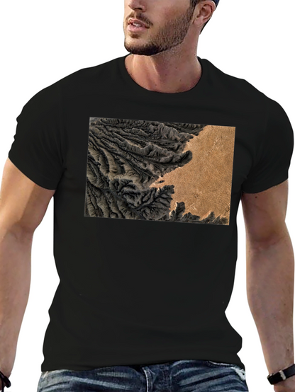 Terrain Map Graphic Black T-Shirt