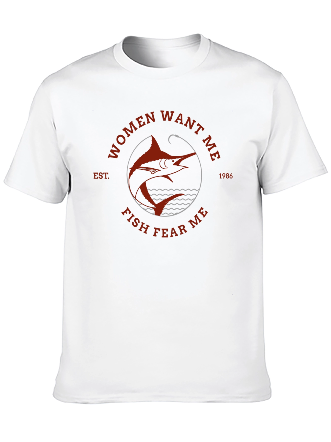 Women Want Me Fish Fear Me Black T-Shirt