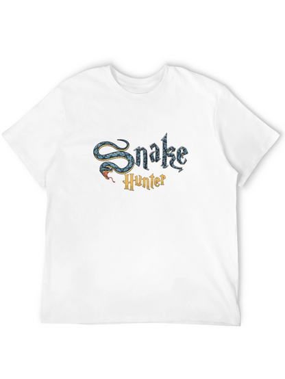 Snake Hunter Graphic Tee - Mens Black Cotton T-Shirt