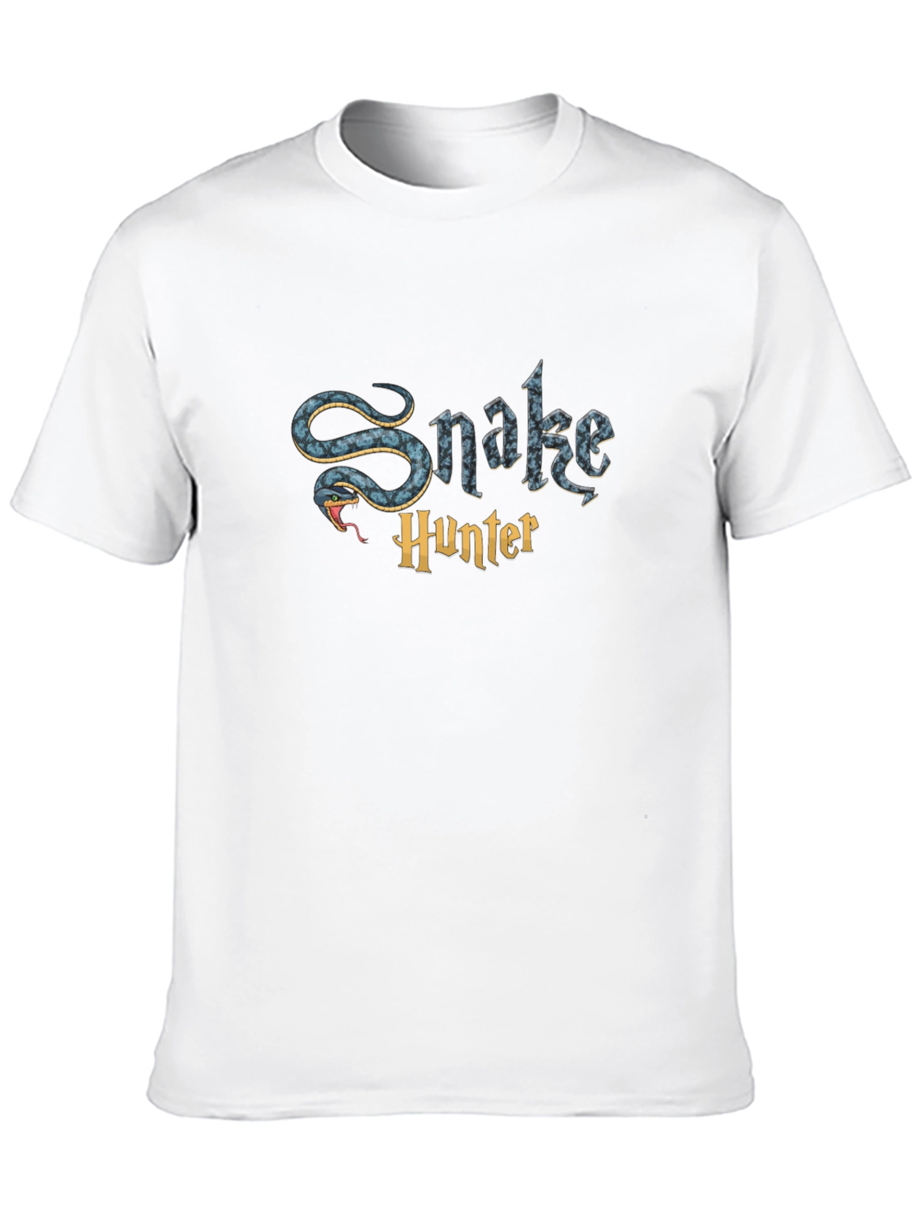 Snake Hunter Graphic Tee - Mens Black Cotton T-Shirt