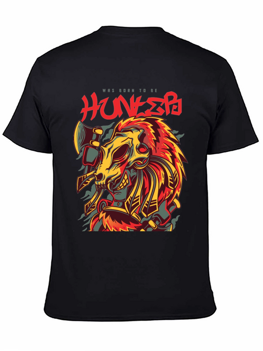Born Hunter Graphic Tee - Unique Skull Design
