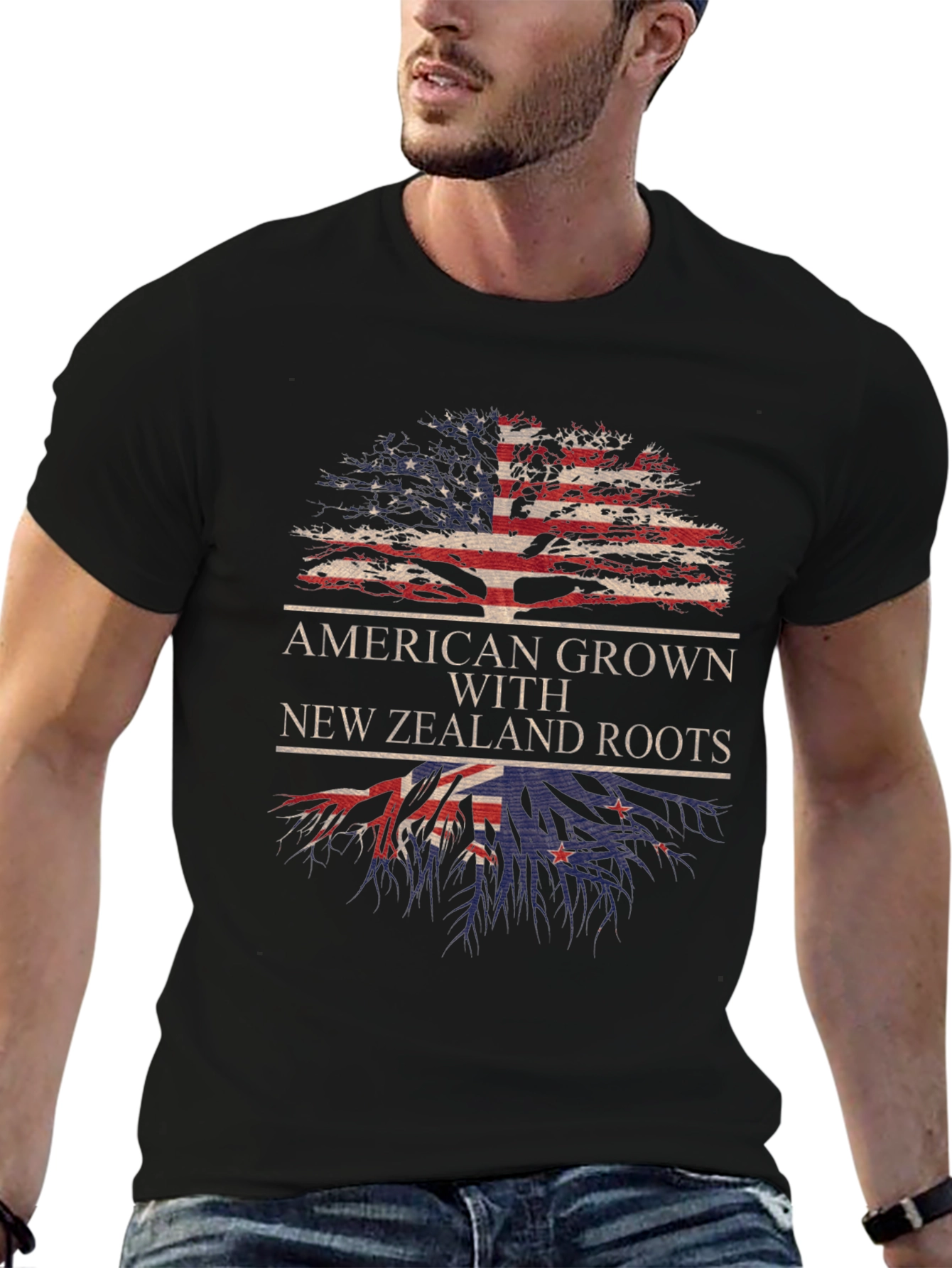 American Grown New Zealand Roots Tree T-Shirt
