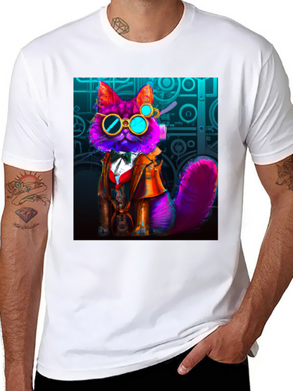Steampunk Cat T-Shirt - Whimsical Fashion
