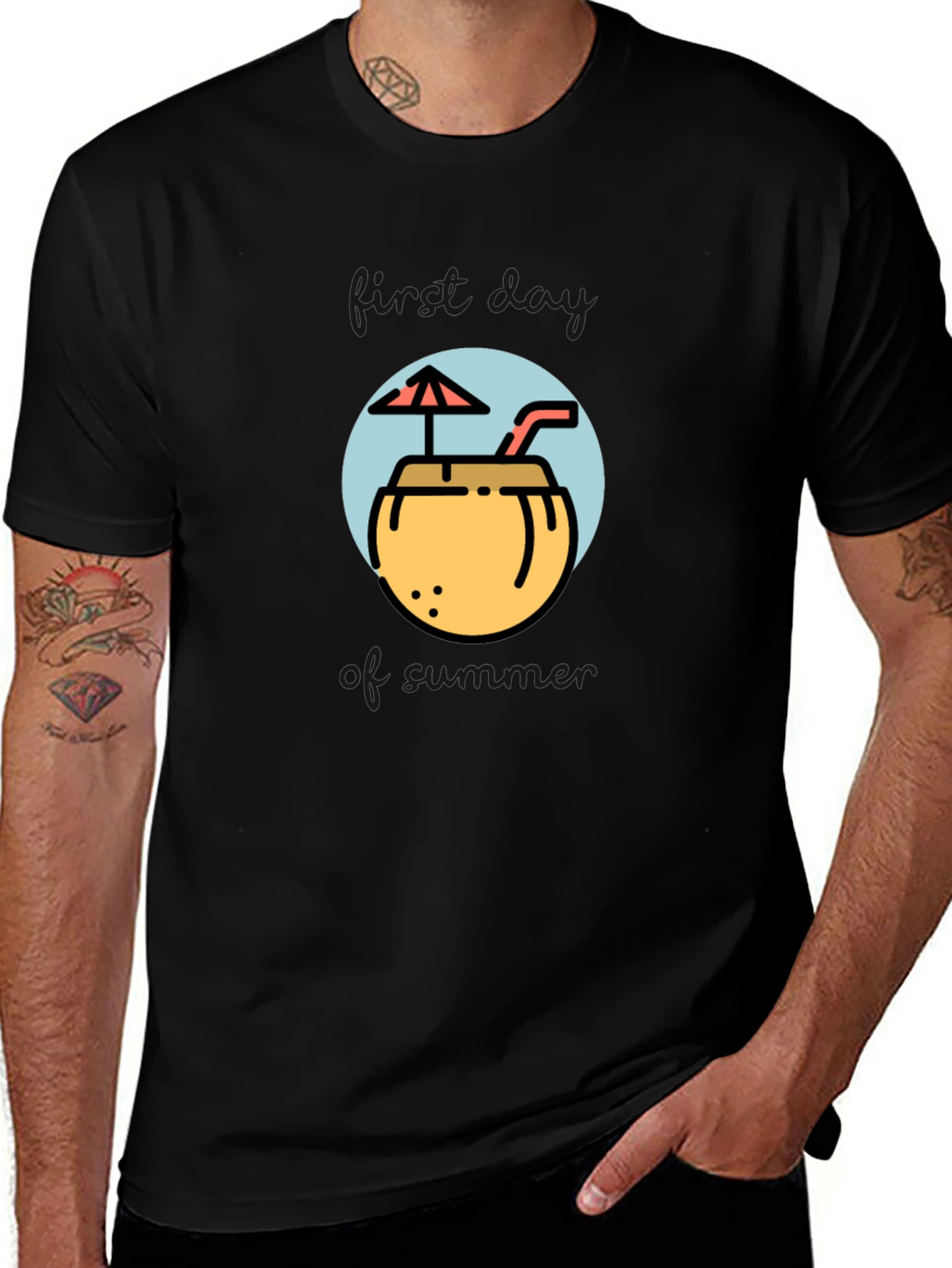 Tropical Coconut Drink Graphic Tee