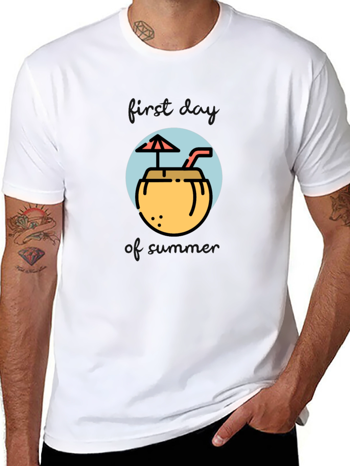 Tropical Coconut Drink Graphic Tee