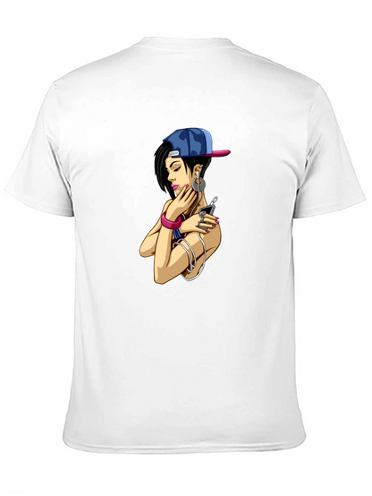Urban Style Graphic Tee - Girl with Headphones