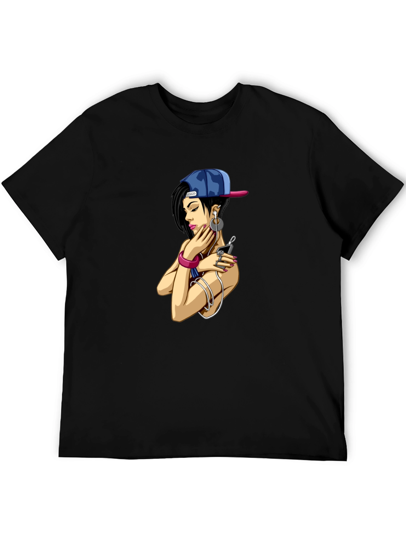 Urban Style Graphic Tee - Girl with Headphones