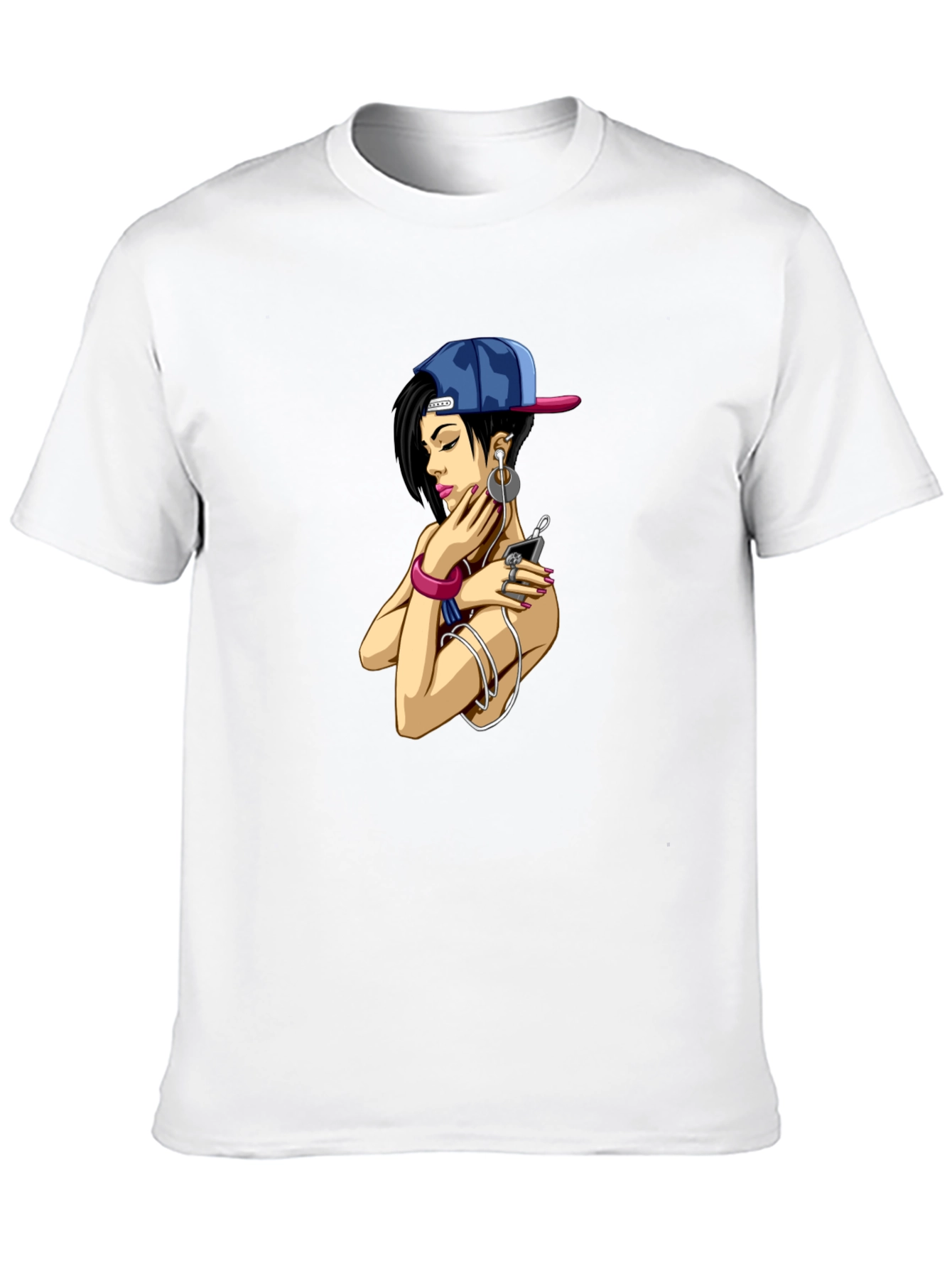 Urban Style Graphic Tee - Girl with Headphones