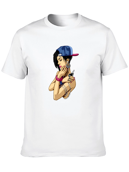 Urban Style Graphic Tee - Girl with Headphones
