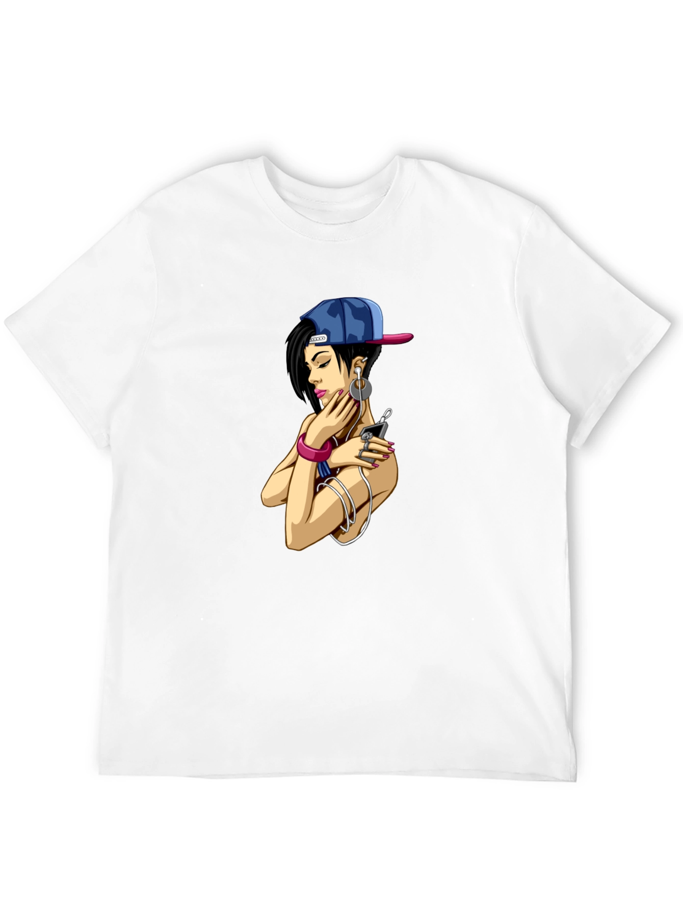 Urban Style Graphic Tee - Girl with Headphones