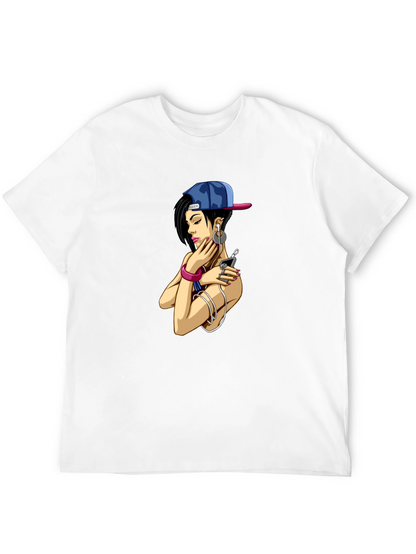 Urban Style Graphic Tee - Girl with Headphones