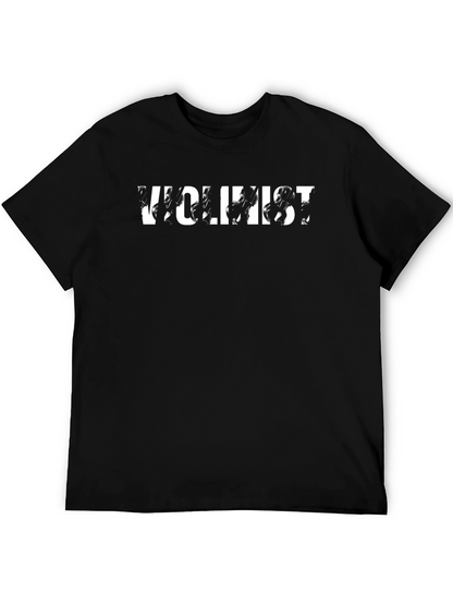 Violinist Graphic T-Shirt - Black Crew Neck Tee