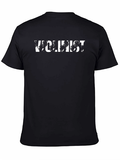 Violinist Graphic T-Shirt - Black Crew Neck Tee