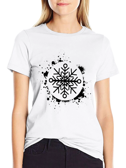 Black Snowflake Graphic Tee - Stylish & Unique Design