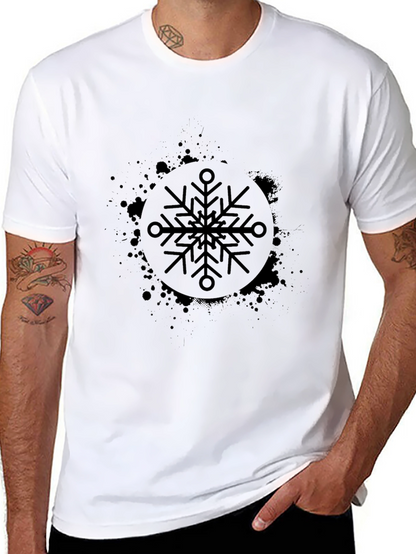 Black Snowflake Graphic Tee - Stylish & Unique Design