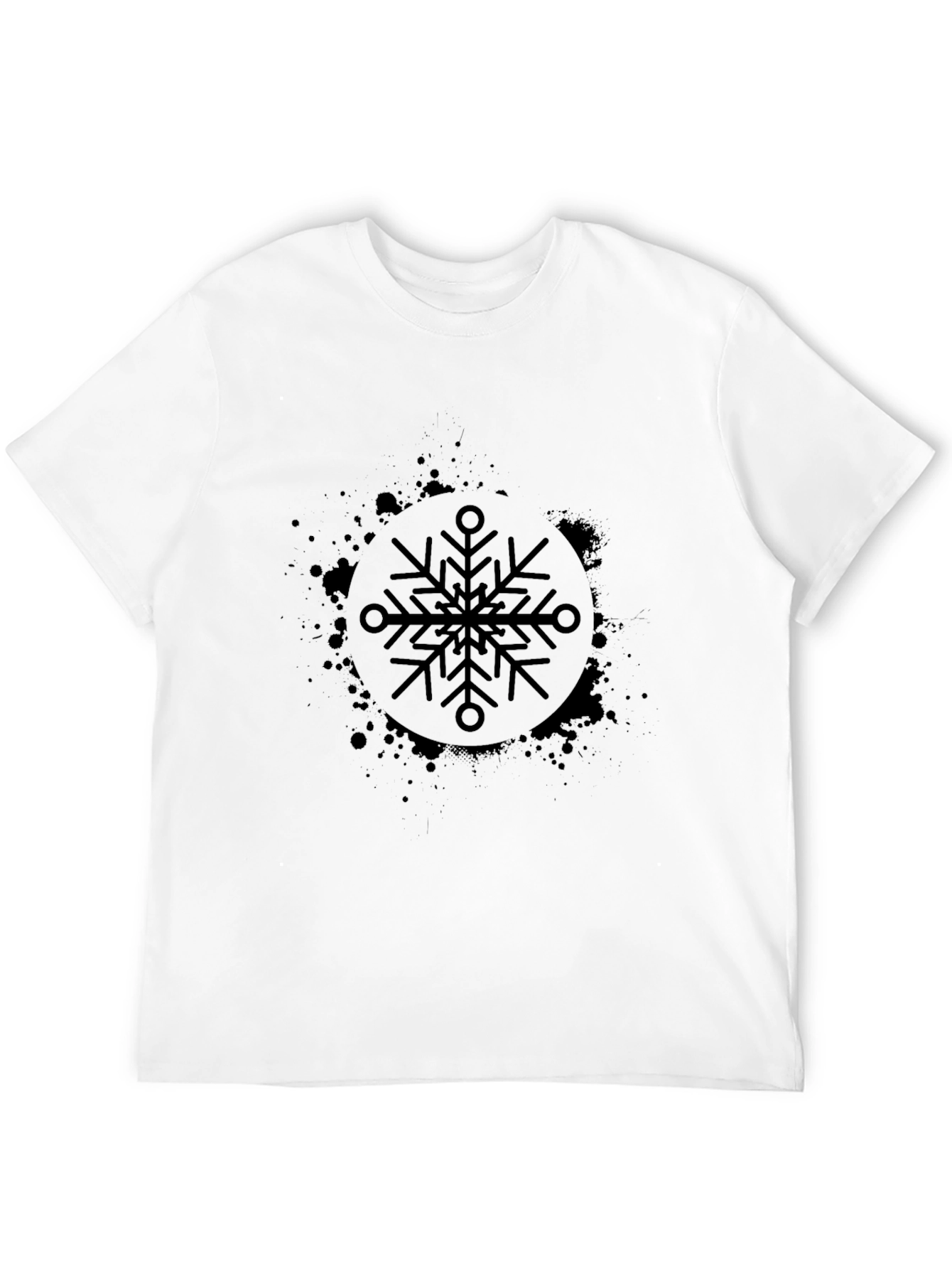 Black Snowflake Graphic Tee - Stylish & Unique Design