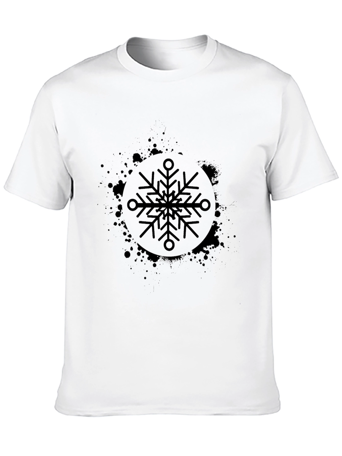 Black Snowflake Graphic Tee - Stylish & Unique Design