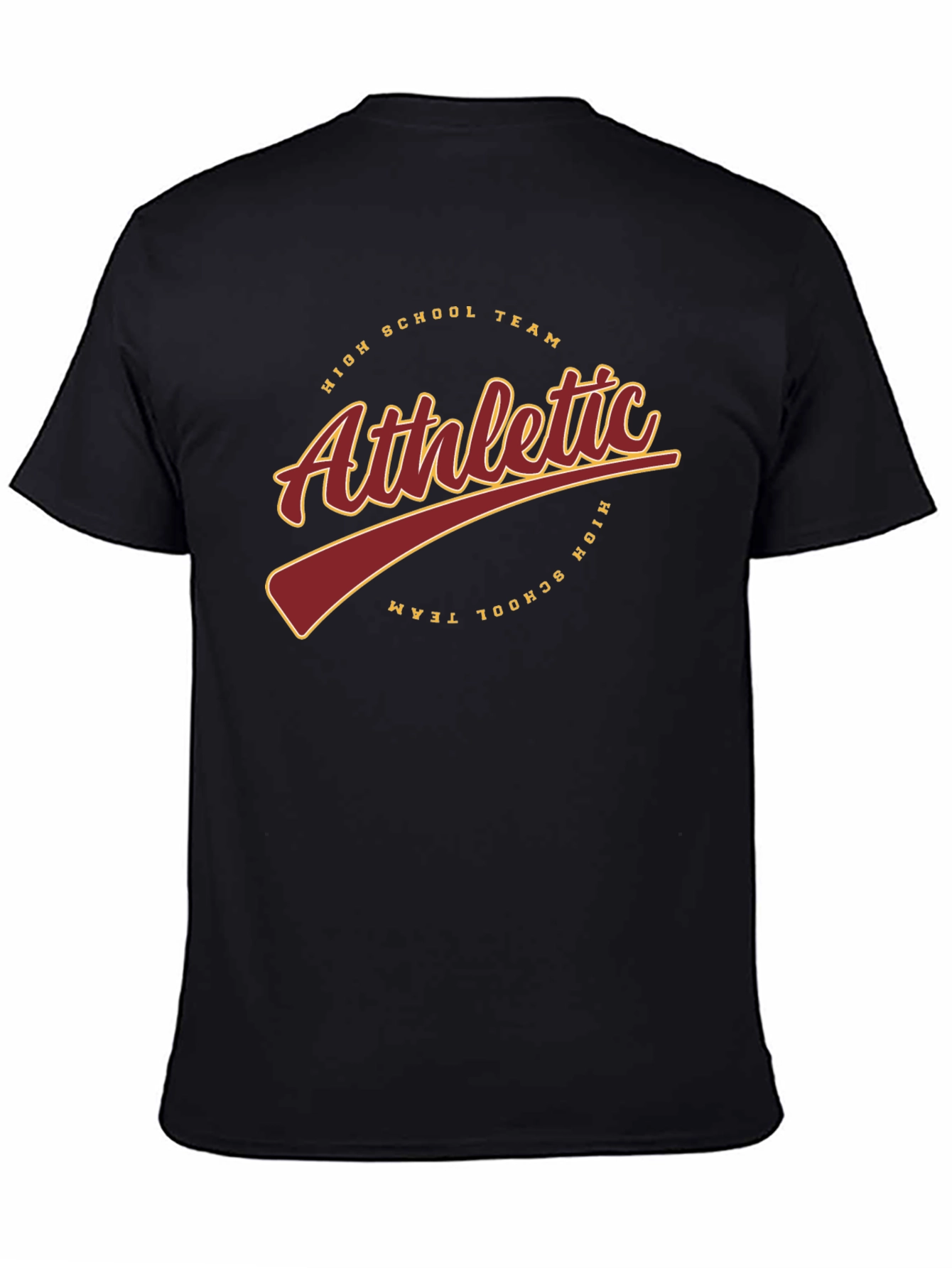 Athletic High School Team Black T-Shirt